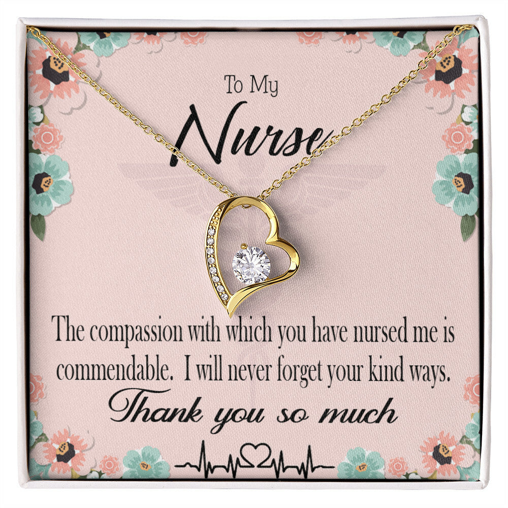 Commendable Nurse Healthcare Medical Worker Nurse Appreciation Gift Forever Necklace w Message Card-Express Your Love Gifts