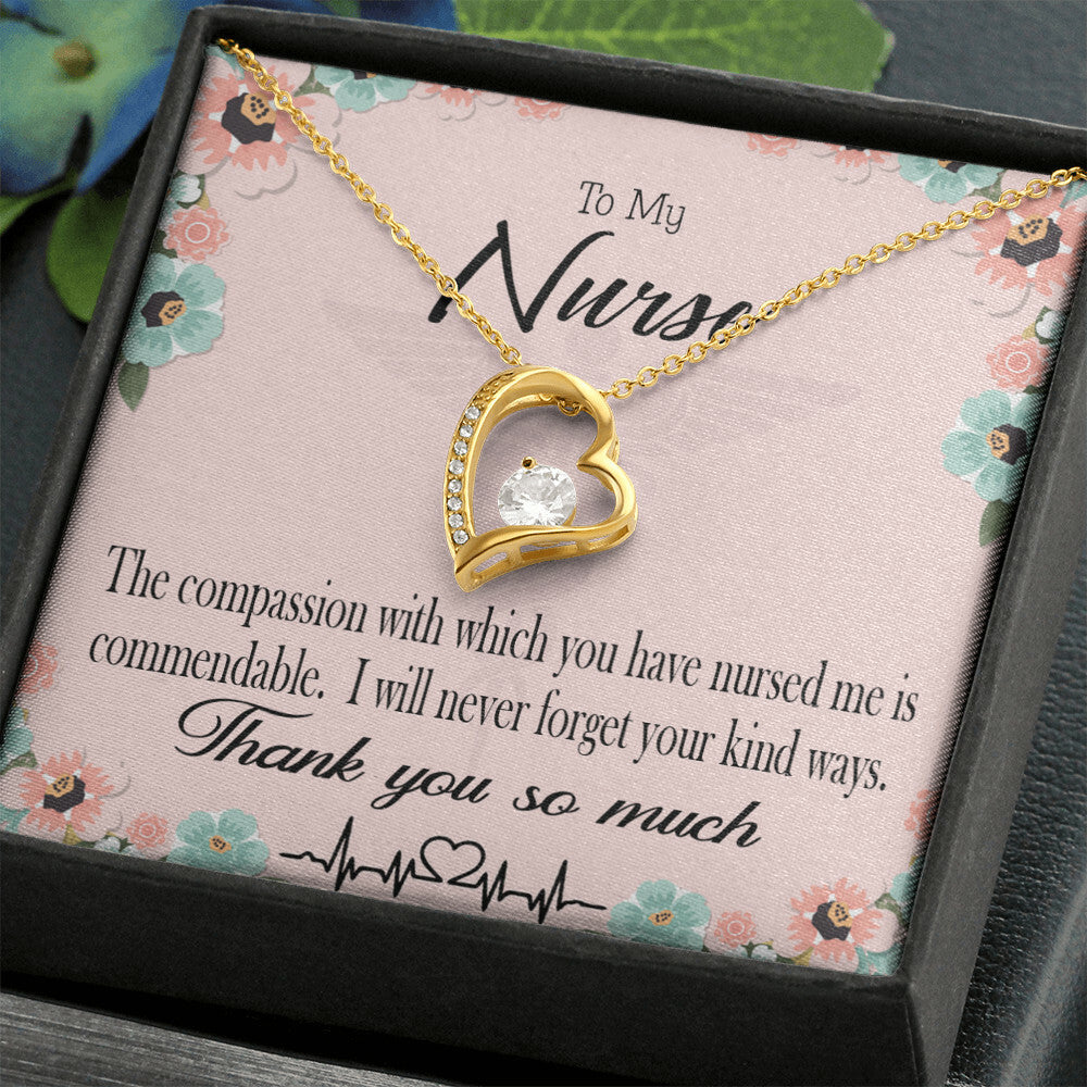 Commendable Nurse Healthcare Medical Worker Nurse Appreciation Gift Forever Necklace w Message Card-Express Your Love Gifts