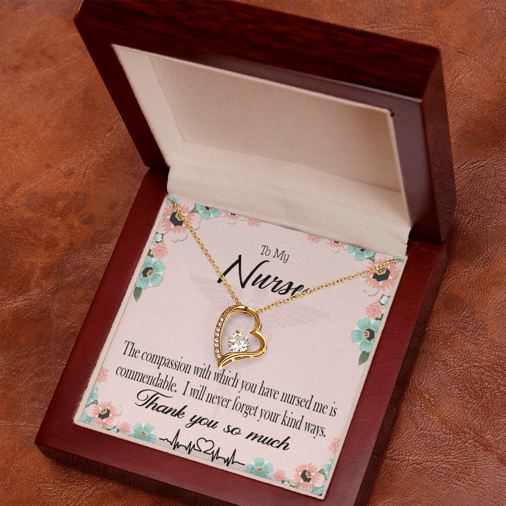 Commendable Nurse Healthcare Medical Worker Nurse Appreciation Gift Forever Necklace w Message Card-Express Your Love Gifts