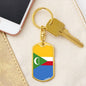 Comoros Flag Keychain Dog Tag Stainless Steel or 18k Gold-Express Your Love Gifts