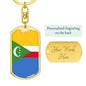Comoros Flag Keychain Dog Tag Stainless Steel or 18k Gold-Express Your Love Gifts