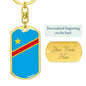 Congo (Democratic Republic) Flag Keychain Dog Tag Stainless Steel or 18k Gold-Express Your Love Gifts
