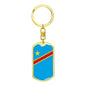 Congo (Democratic Republic) Flag Keychain Dog Tag Stainless Steel or 18k Gold-Express Your Love Gifts
