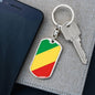 Congo (Republic) Flag Keychain Dog Tag Stainless Steel or 18k Gold-Express Your Love Gifts