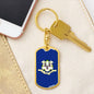Connecticut State Flag Keychain Dog Tag Stainless Steel or 18k Gold-Express Your Love Gifts