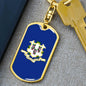 Connecticut State Flag Keychain Dog Tag Stainless Steel or 18k Gold-Express Your Love Gifts