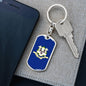Connecticut State Flag Keychain Dog Tag Stainless Steel or 18k Gold-Express Your Love Gifts