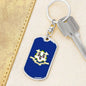 Connecticut State Flag Keychain Dog Tag Stainless Steel or 18k Gold-Express Your Love Gifts
