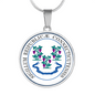 Connecticut State Seal Necklace Circle Pendant Stainless Steel or 18k Gold 18-22"-Express Your Love Gifts
