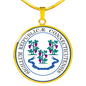 Connecticut State Seal Necklace Circle Pendant Stainless Steel or 18k Gold 18-22"-Express Your Love Gifts