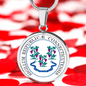 Connecticut State Seal Necklace Circle Pendant Stainless Steel or 18k Gold 18-22"-Express Your Love Gifts