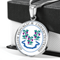 Connecticut State Seal Necklace Circle Pendant Stainless Steel or 18k Gold 18-22"-Express Your Love Gifts