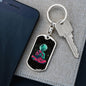 Consciousness Alien Dog Tag Pendant Keychain Stainless Steel or 18k Gold-Express Your Love Gifts