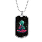 Consciousness Alien Necklace UFO Alien Fan Gift Stainless Steel or 18k Gold Dog Tag 24" Chain-Express Your Love Gifts
