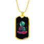 Consciousness Alien Necklace UFO Alien Fan Gift Stainless Steel or 18k Gold Dog Tag 24" Chain-Express Your Love Gifts