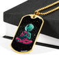 Consciousness Alien Necklace UFO Alien Fan Gift Stainless Steel or 18k Gold Dog Tag 24" Chain-Express Your Love Gifts