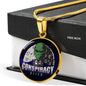 Conspiracy Alien Circle Pendant UFO Alien Fan Necklace Stainless Steel or 18k Gold 18-22"-Express Your Love Gifts