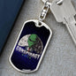 Conspiracy Alien Dog Tag Pendant Keychain Stainless Steel or 18k Gold-Express Your Love Gifts