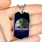 Conspiracy Alien Necklace UFO Alien Fan Gift Stainless Steel or 18k Gold Dog Tag 24" Chain-Express Your Love Gifts