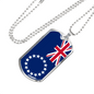 Cook Island Flag Necklace Stainless Steel or 18k Gold Dog Tag 24" Chain-Express Your Love Gifts