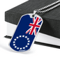 Cook Island Flag Necklace Stainless Steel or 18k Gold Dog Tag 24" Chain-Express Your Love Gifts