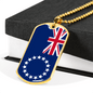 Cook Island Flag Necklace Stainless Steel or 18k Gold Dog Tag 24" Chain-Express Your Love Gifts