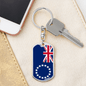 Cook Island Flag Swivel Keychain Dog Tag Stainless Steel or 18k Gold-Express Your Love Gifts