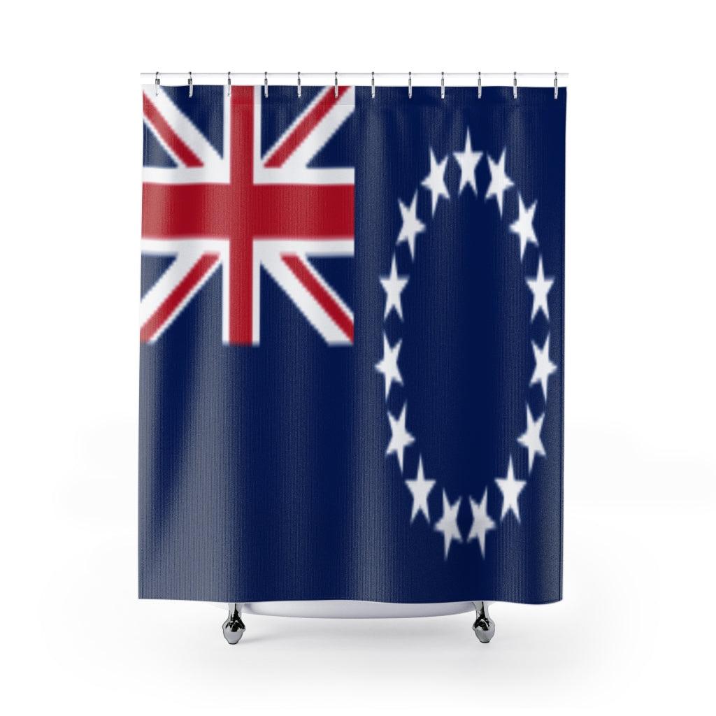 Cook Islands Flag Stylish Design 71" x 74" Elegant Waterproof Shower Curtain for a Spa-like Bathroom Paradise Exceptional Craftsmanship-Express Your Love Gifts