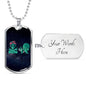 Cool Aliens Necklace UFO Alien Fan Gift Stainless Steel or 18k Gold Dog Tag 24" Chain-Express Your Love Gifts