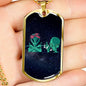 Cool Aliens Necklace UFO Alien Fan Gift Stainless Steel or 18k Gold Dog Tag 24" Chain-Express Your Love Gifts