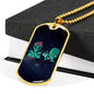Cool Aliens Necklace UFO Alien Fan Gift Stainless Steel or 18k Gold Dog Tag 24" Chain-Express Your Love Gifts