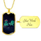 Cool Aliens Necklace UFO Alien Fan Gift Stainless Steel or 18k Gold Dog Tag 24" Chain-Express Your Love Gifts