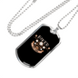 Cool Biker Necklace Stainless Steel or 18k Gold Dog Tag 24"-Express Your Love Gifts