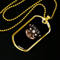 Cool Biker Necklace Stainless Steel or 18k Gold Dog Tag 24"-Express Your Love Gifts