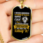 Cool Freaking Awesome Firefighter Gift Stainless Steel or 18k Gold Dog Tag 24" Chain-Express Your Love Gifts