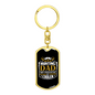 Cool Hunting Dad Keychain Stainless Steel or 18k Gold Dog Tag Keyring-Express Your Love Gifts