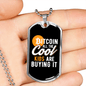 Cool Kids Are Buying Bitcoin Crypto Necklace Stainless Steel or 18k Gold Dog Tag 24" Chain-Express Your Love Gifts