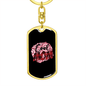 Cool Mom Black Pink Keychain Stainless Steel or 18k Gold Dog Tag Keyring-Express Your Love Gifts