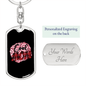 Cool Mom Black Pink Keychain Stainless Steel or 18k Gold Dog Tag Keyring-Express Your Love Gifts