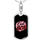 Cool Mom Black Pink Keychain Stainless Steel or 18k Gold Dog Tag Keyring-Express Your Love Gifts