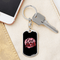 Cool Mom Black Pink Keychain Stainless Steel or 18k Gold Dog Tag Keyring-Express Your Love Gifts