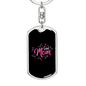 Cool Mom Keychain Stainless Steel or 18k Gold Dog Tag Keyring-Express Your Love Gifts