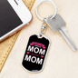 Cool Mom Pink Keychain Stainless Steel or 18k Gold Dog Tag Keyring-Express Your Love Gifts