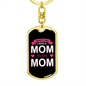 Cool Mom Pink Keychain Stainless Steel or 18k Gold Dog Tag Keyring-Express Your Love Gifts