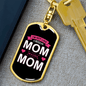 Cool Mom Pink Keychain Stainless Steel or 18k Gold Dog Tag Keyring-Express Your Love Gifts