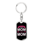 Cool Mom Pink Keychain Stainless Steel or 18k Gold Dog Tag Keyring-Express Your Love Gifts