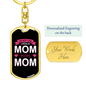 Cool Mom Pink Keychain Stainless Steel or 18k Gold Dog Tag Keyring-Express Your Love Gifts