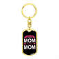 Cool Mom Pink Keychain Stainless Steel or 18k Gold Dog Tag Keyring-Express Your Love Gifts