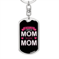 Cool Mom Pink Keychain Stainless Steel or 18k Gold Dog Tag Keyring-Express Your Love Gifts