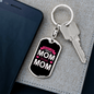 Cool Mom Pink Keychain Stainless Steel or 18k Gold Dog Tag Keyring-Express Your Love Gifts